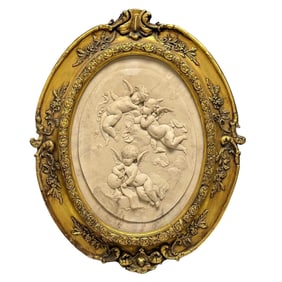 Madame Leon BERTAUX (French 1825-1909) Oval Plaque