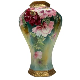 Art Nouveau Hand Painted Japanese Porcelain Vase