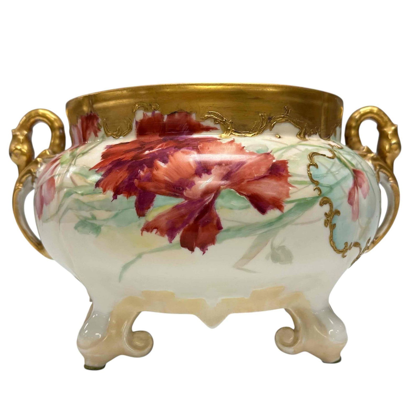 French Limoges Hand Painted Swan Handle Jardiniere (1 of 18)