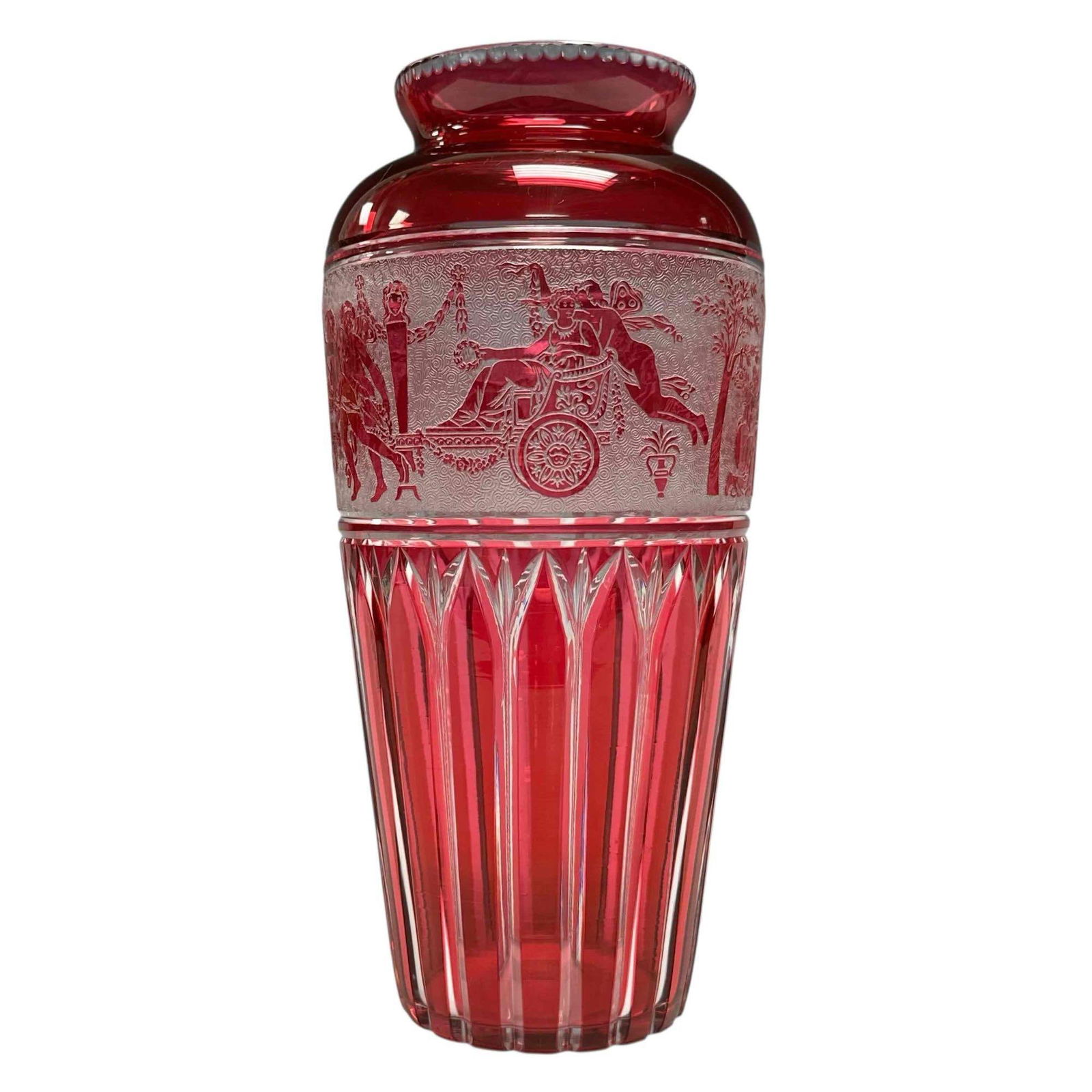 Val St. Lambert Cameo Cranberry Glass Vase (1 of 20)