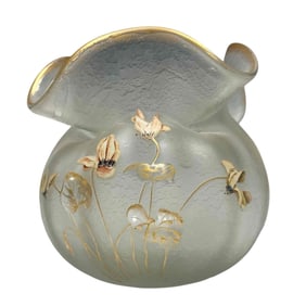 Daum Nancy Frosted Art Glass Vase