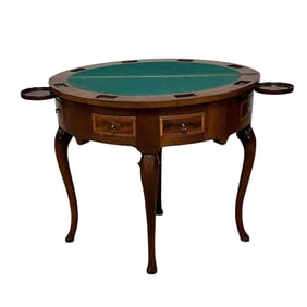 Queen Anne-Style Walnut Demi lune Games Table