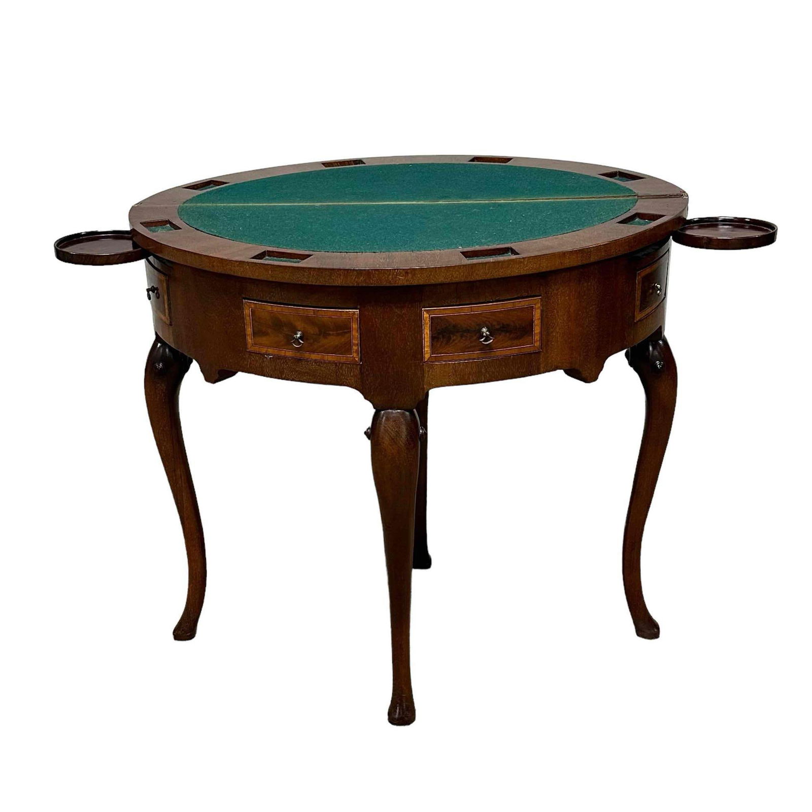 Queen Anne-Style Walnut Demi lune Games Table (1 of 18)