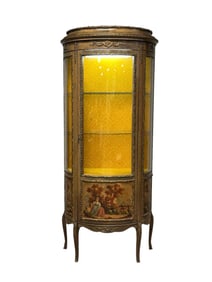 Verni Martin Style Curved Glass French Curio Cabinet