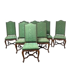 Set of Eight (8) Country French Regency Style Dining Chairs
