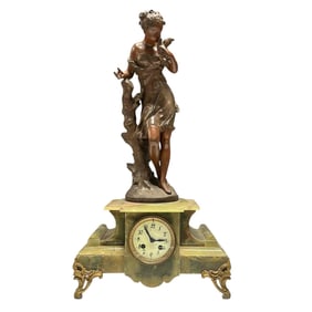 Onyx Figural Clock after Mathurin Moreau (French, 1822-1912)