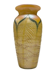 Durand Marigold Threaded Art Glass Vase