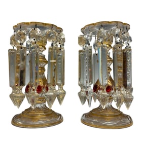 A Fine Pair of Bohemian Art Glass Lustres