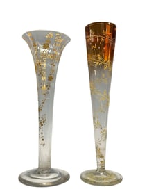 Two (2) MOSER Art Glass Pedestal Vases