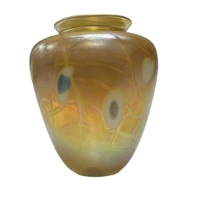 Larcomb & Wicht Hanging Hearts Art Glass Vase