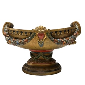 American Art Deco Pedestal Fruit Console Bowl