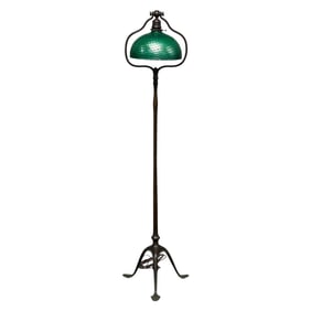 Tiffany Studios Lily-Pad Floor Lamp with Art Glass Shade