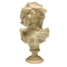 Carved Marble Bust of a Lady after Adolfo Cipriani (act.1880-1930)