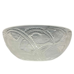 Lalique Vintage Crystal Pinsons Bowl - Bird Motif