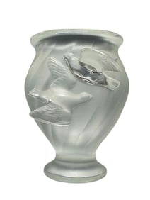 LALIQUE French Crystal ROSINE Vase