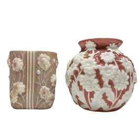 2 Phoenix Consolidated Art Glass Vases