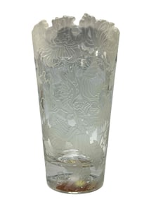 Large HAWKE Crystal Etched Vase