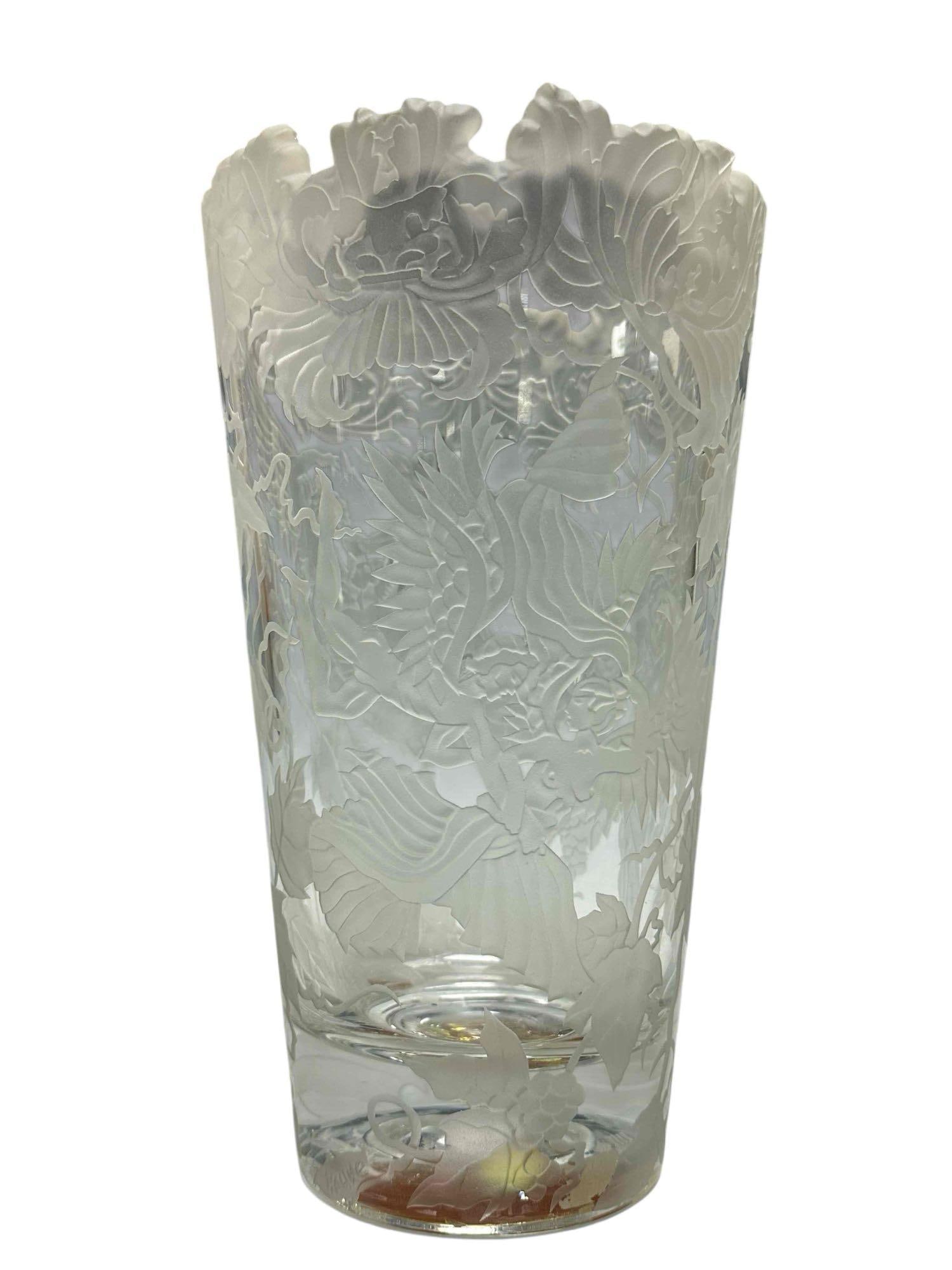 Large HAWKE Crystal Etched Vase (1 of 20)