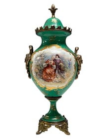 French Sevres Style Ormolu and Porcelain Covered Baluster