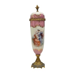 A French Bronze Mounted Lidded Urn