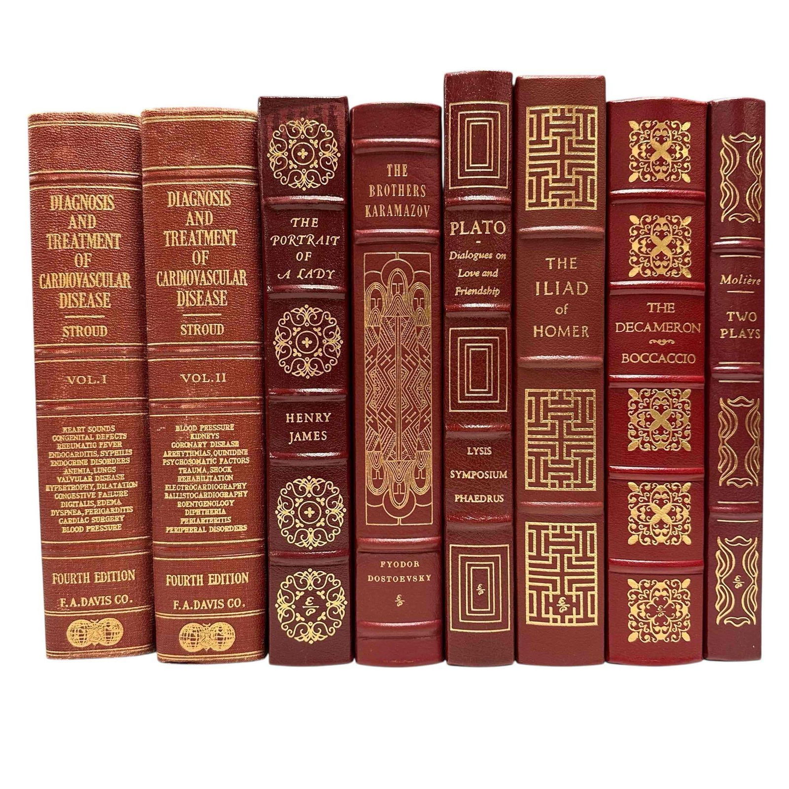 Group of Eight (8) Intellectual's Books, Red Covers - Easton Press & F.A. Davis (1 of 20)