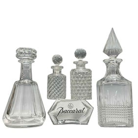 Baccarat Crystal Decanter and Plaque Collection (5)