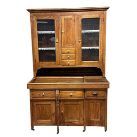 19th Century American Country Oak Dry Sink Cupboard