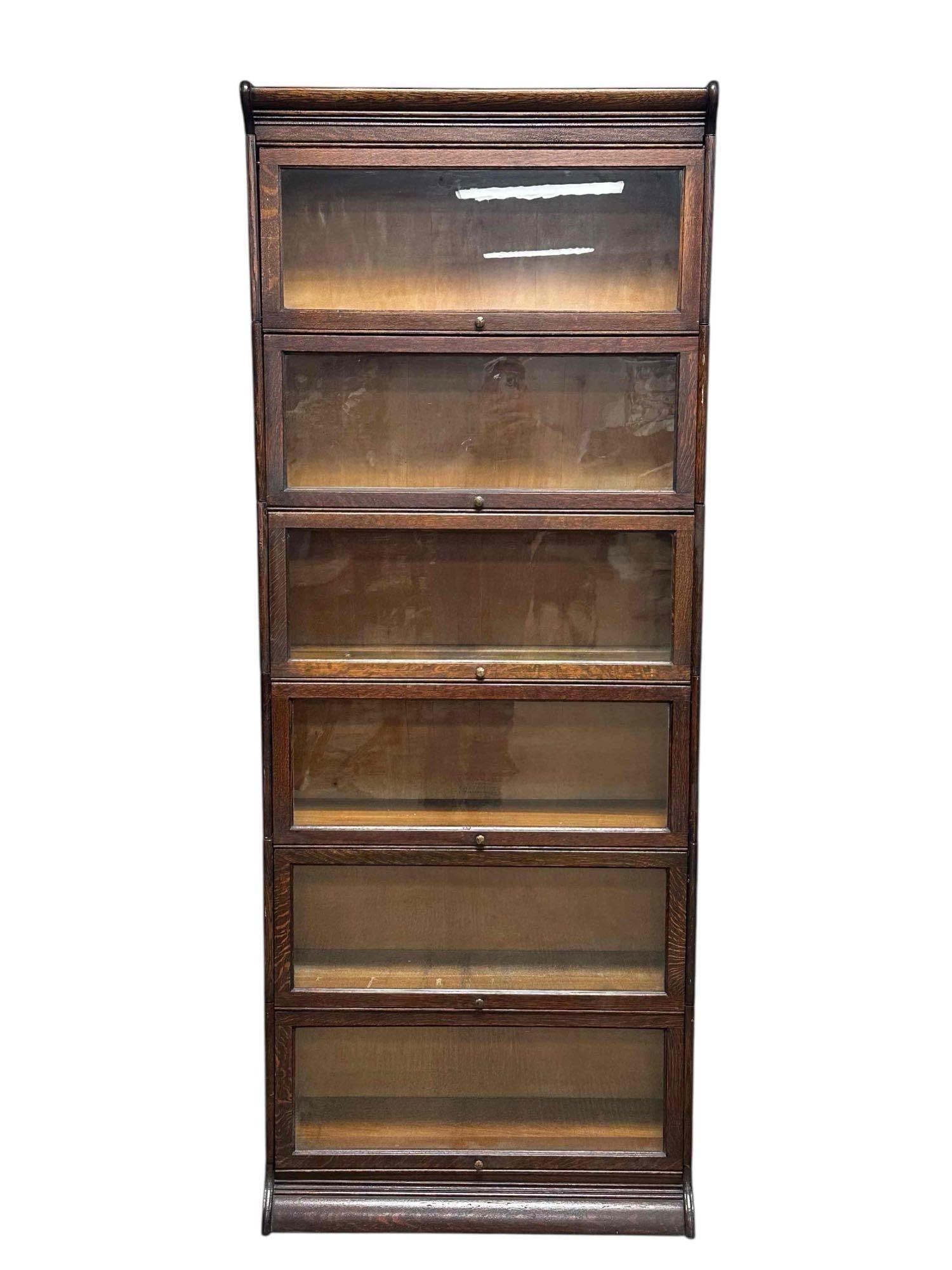 6-Stack American Oak Globe Wernicke Barrister Bookcase (1 of 18)