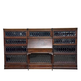 A Globe Wernicke Sectional Leaded Glass Barrister Bookcase