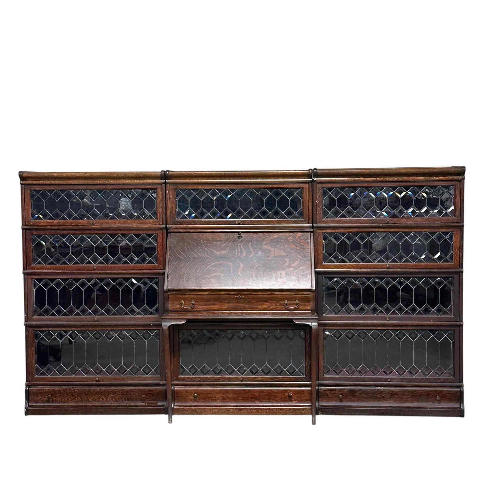 A Globe Wernicke Sectional Leaded Glass Barrister Bookcase (1 of 13)