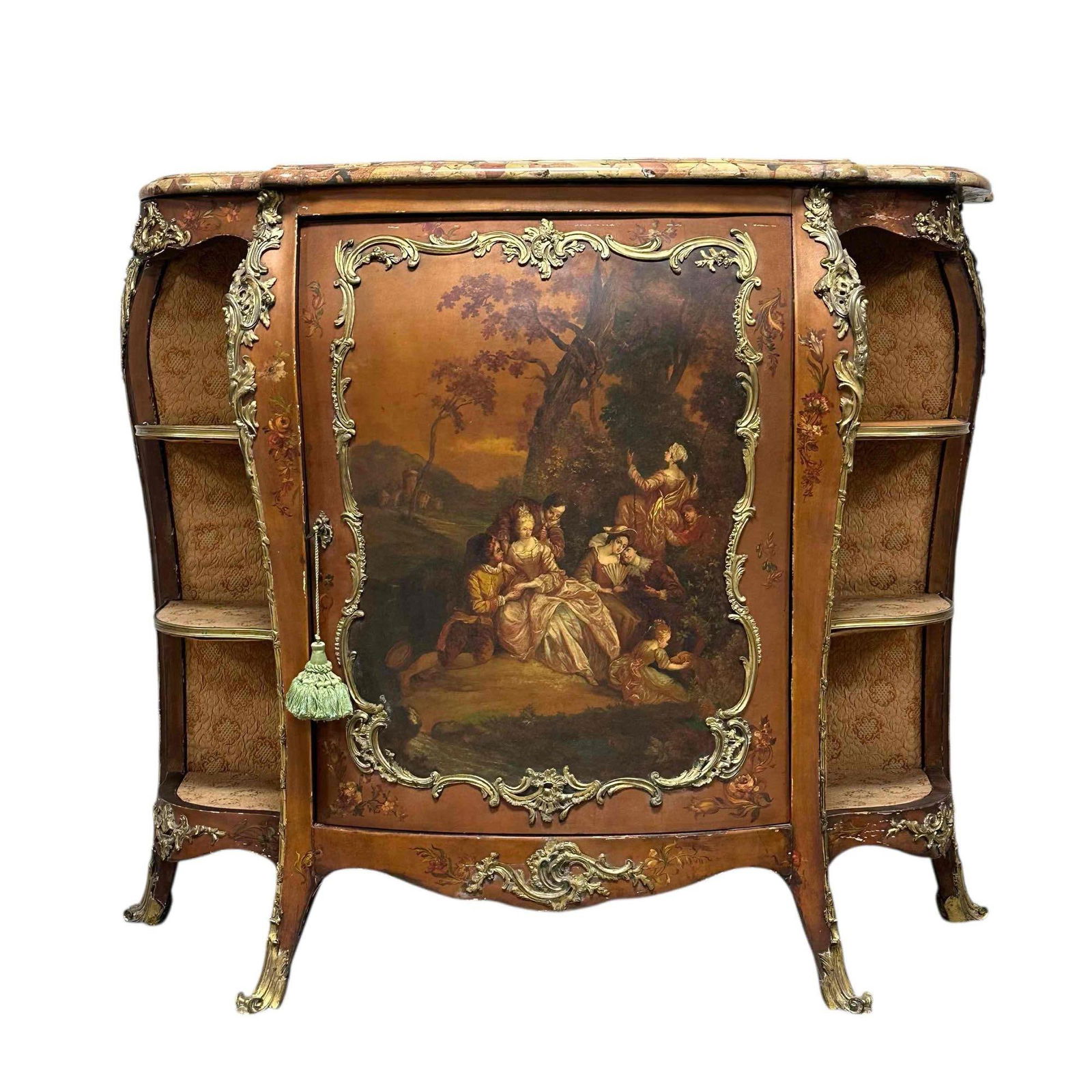 19th C. Louis XV Style Marble Top Cabinet Server (1 of 20)