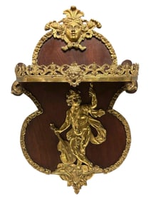 French Renaissance Bronze Ormolu Wall Shelf / Sconce