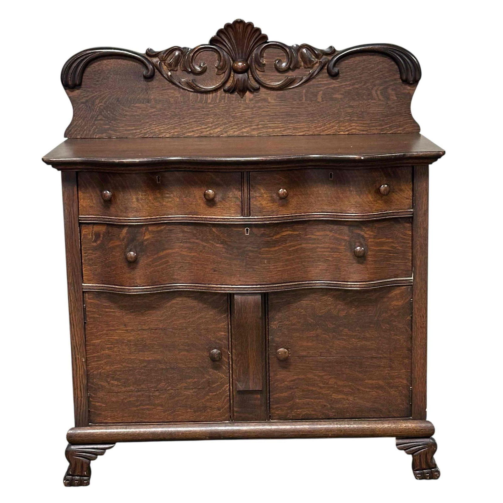 Carved 19th C. American Oak Buffet Server (1 of 14)
