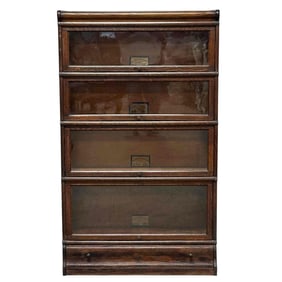 American Oak 4 Section Globe Wernicke Bookcase