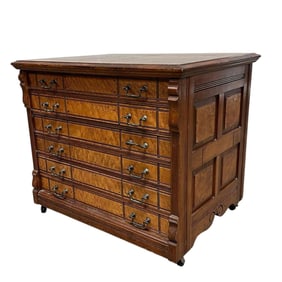 19th C. Willimantic Six Drawer Cherry Spool Cabinet