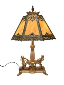 A French Renaissance Style Cherub Panel Lamp