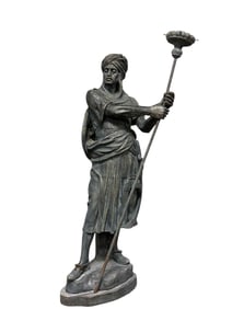 20th C Arabian Warrior Bronze Finished Statue / Lamp