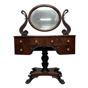 NY 19th c. American Empire Dressing Table / Vanity