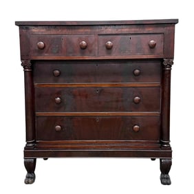 Mid 19th C. American Empire Mahogany Chest