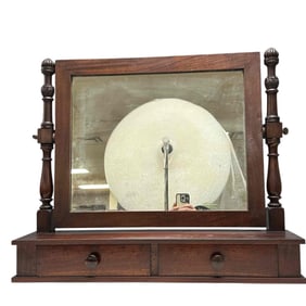 19th C. American Mahogany Shaving / Dresser Mirror