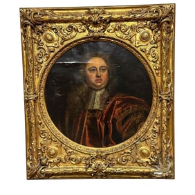 17th/18th C. French School Oil on Canvas Portrait of Gentleman