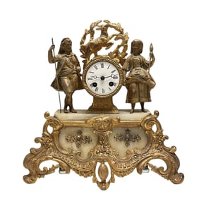 French Medaille D'argent Vincenti Figural Clock
