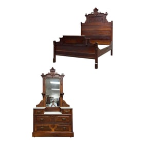 American Victorian Eastlake 3pc Bedroom Set