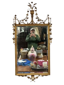 Adams Style Neoclassical French Gilt Wall Mirror