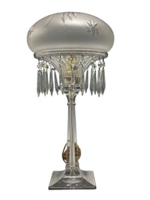 Heisey Aristocrat 8" Electro Lamp with Frosted Shade