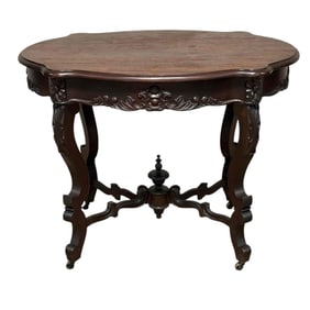 American Victorian Turtle Top Parlor Table