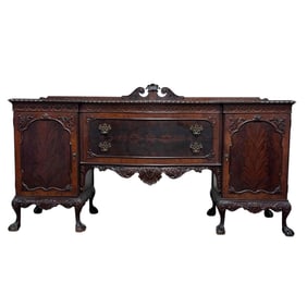 Berkey & Gay Second Empire Carved Flame Mahogany Sideboard