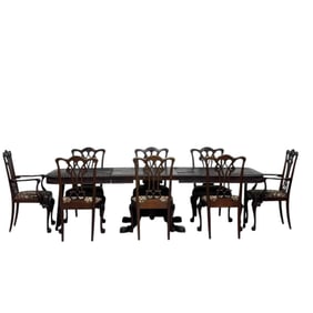 Berkey & Gay Second Empire Carved Flame Mahogany Dining Set