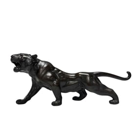 A Fine MEIJI Japanese Signed Bronze Tiger Sculpture