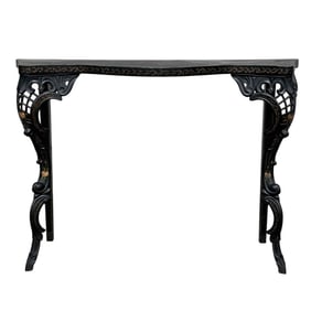 Painted Art Nouveau Cast Iron Wall Console Table